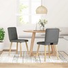 vidaXL Dining Chair Set of 2 Dark grey Polyester, Metal, Wood, Foam - 2 of 4