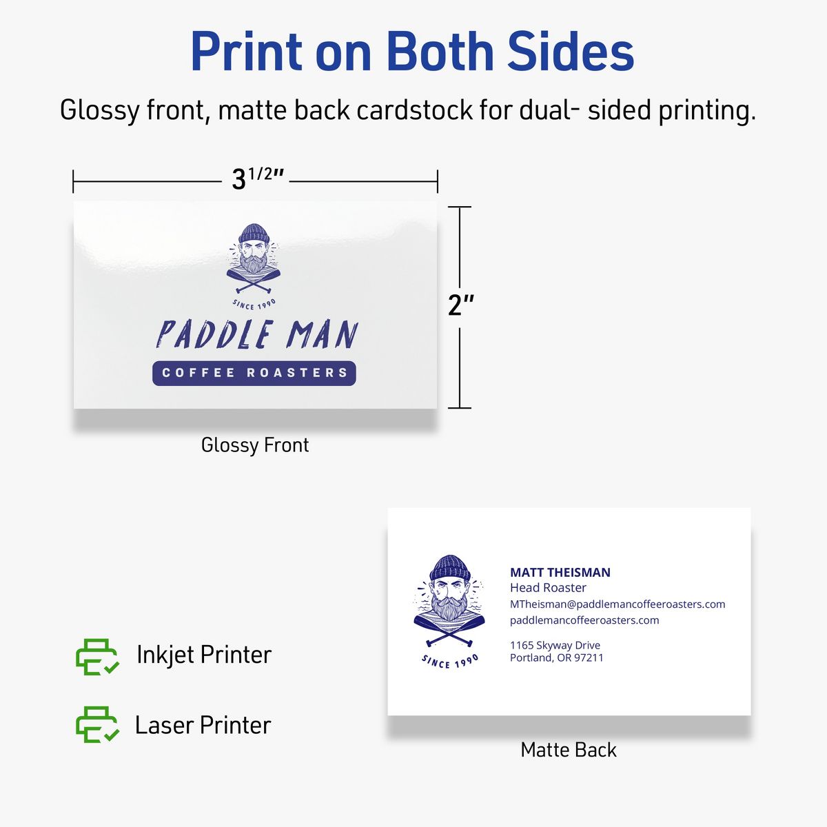2" x 3-1/2" Rectangle, Glossy White Business Cards - thumbnail 6