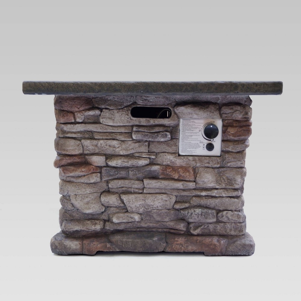 Photos - Electric Fireplace 32" Stonewall Fire Pit Natural Stone - Christopher Knight Home