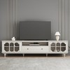 Luck Live 78.14 inches wide,TV stand for 75+ inch TV,  modern living room entertainment center with storage cabinet, featuring 3 shelves - 2 of 4