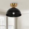 DORESshop 10 in. 1-Light Matte Black and Gold Semi-Flush Mount for Foyer, Kitchen, E26 Base, No Bulbs Included (2-Pack) - 2 of 4