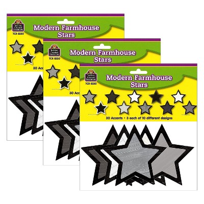 Teacher Created Resources Modern Farmhouse Stars Accents 30 Per Pack 3 Packs (TCR8330-3)