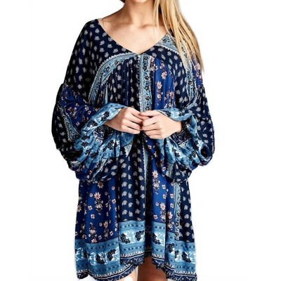 Women's Patch Print Baby Doll Dress - Velzera
