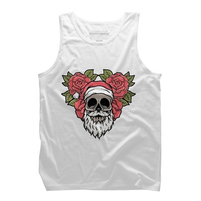 Men's Design By Humans Christmas with flowers Illustration By rukurustudio Tank Top