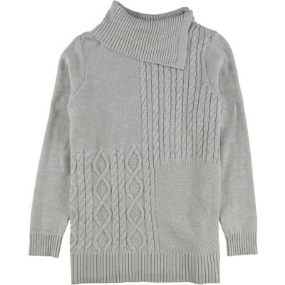 Charter Club Womens Patchwork Stitch Pullover Sweater