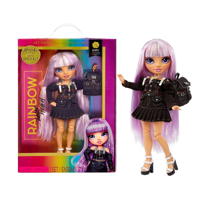 Rainbow High Junior High Special Edition - Avery Styles 9&#34; Posable Fashion Doll, 1 of 9
