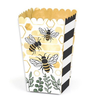 Big Dot of Happiness Little Bumblebee - Bee Baby Shower or Birthday Party Favor Popcorn Treat Boxes - Set of 12