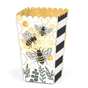 Big Dot of Happiness Little Bumblebee - Bee Baby Shower or Birthday Party Favor Popcorn Treat Boxes - Set of 12 - 1 of 4