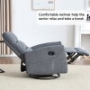 Fabric Manual Recliner Chair,360° Rotation Recliner Chair with Metal Base,Rocker Recliner Chair up to 155° for Living Room Lounge-Coolbibila - 3 of 4