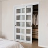 VEVOR Sliding Closet Door, 60" (Double 31") x 80", 5-Lite Frosted Glass Bypass Sliding Doors,Solid Wood & MDF Slab with Water-Proof PVC Surface,White - 2 of 4