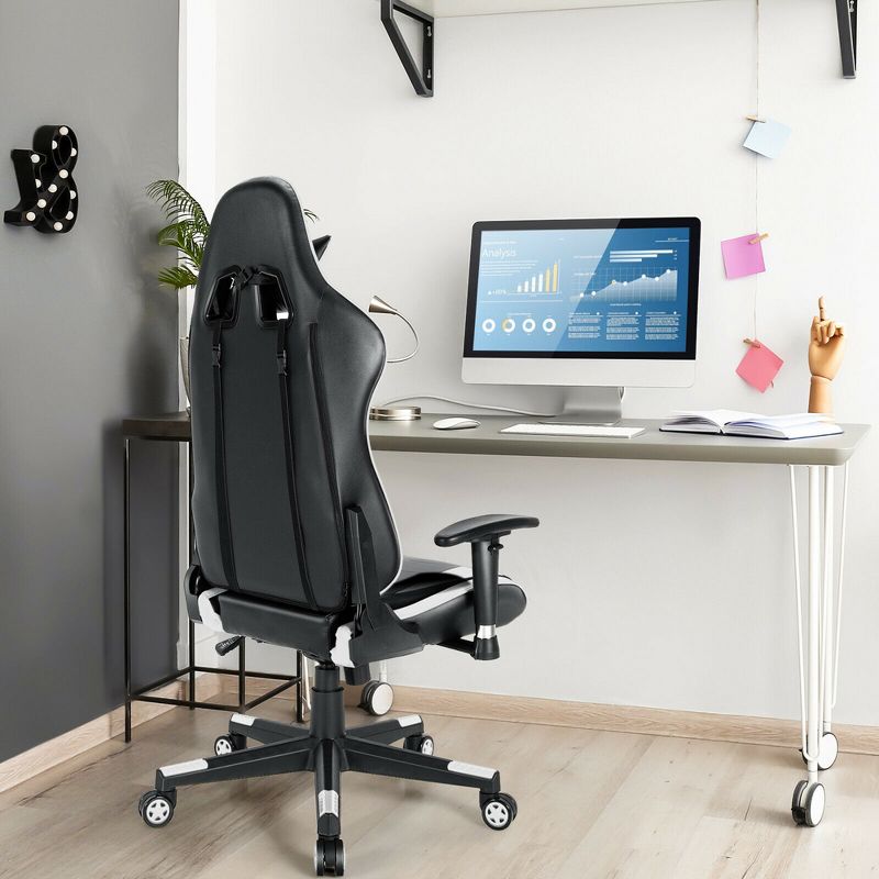 Costway Gaming Chair Adjustable Swivel Racing Style Computer Office Chair, 5 of 13