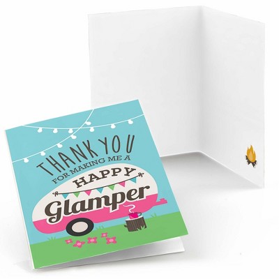 Big Dot of Happiness Let's Go Glamping - Camp Glamp Party or Birthday Party Thank You Cards (8 count)