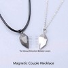 Two Souls One Heart Couple Necklace Set - Magnetic Wishing Stone Matching Pendants - 2 of 4