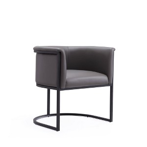 Sapphtopaz Modern Semi Circle Dining Chairs with Metal Leg PU Upholstered Geometric Kitchen Chairs with Metal Legs for Dining Room, Living Room - 1 of 4