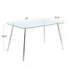 Okak Rectangle Dining Table with Tempered Glass and Metal Legs Modern Dining Table for Dining Room - 2 of 4