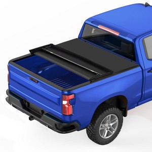 5.8 FT Soft Tri-Fold Truck Bed Tonneau Cover Compatible with 2019-2025 Chevy Silverado, Protecting Your Cargo Suitable for All Kinds of Weather - 1 of 4