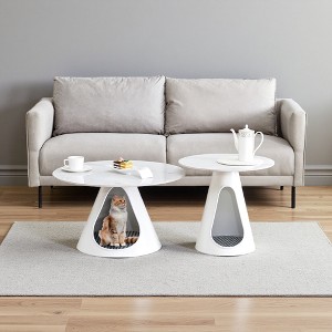 Marble-Look Cat Bed Coffee Tables (Set of 2) - 1 of 4