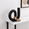 HomeRoots 9" Black And Gold Aluminum Modern Abstract Tabletop Sculpture - 2 of 4