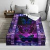 Dazzling Purple Butterfly Blanket,Embracing Romantic Warmth,Thick and Warm,Versatile for Bedroom and Living Room Blanket - 2 of 4