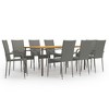 vidaXL Patio Lounge Set Garden Sectional Sofa with Cream White Cushions Bamboo - 2 of 4
