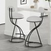 Sapphtopaz Modern Counter Height Bar Stools, PU Leather Dining Chairs Set of 2, Side Accent Chairs with Footrest for Dining Room, Kitchen Island - 3 of 4