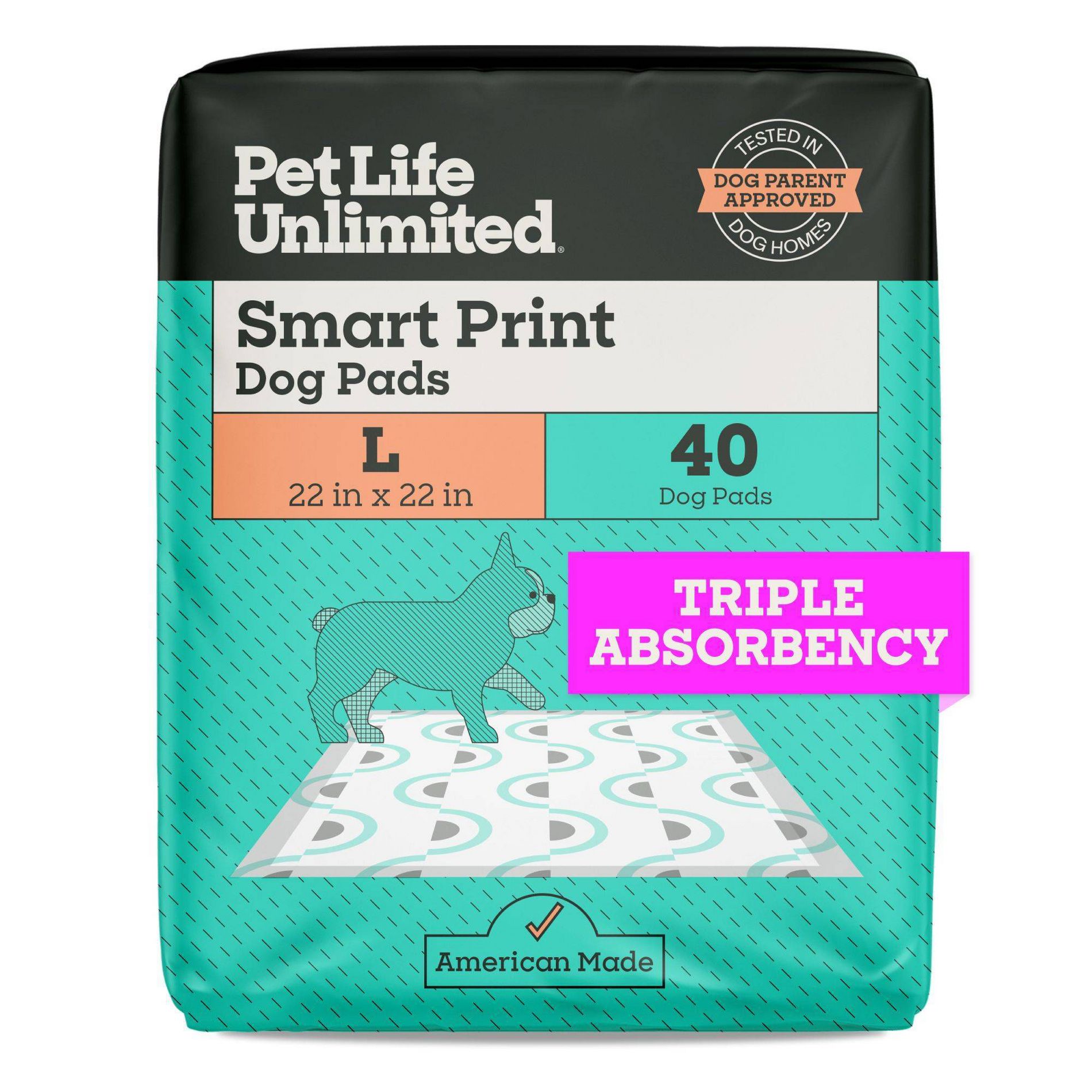 Pet Life Unlimited Puppy Smart Prints Training Dog Pads - L - 40ct