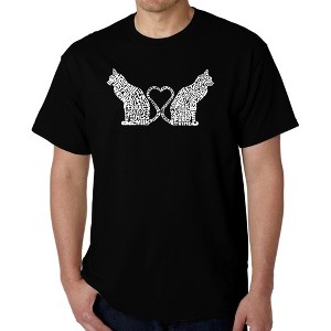 LA Pop Art Cat Tail Hearts - Men's Word Art T-Shirt - 1 of 4