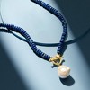 Ross-Simons 13-15mm Cultured Baroque Pearl and 4.5-5mm Lapis Bead Toggle Necklace in 18kt Gold Over Sterling - 2 of 3