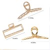 3 PCS Metal Large Claw Clips for Thick Heavy Hair, Strong Hold Big Non-Slip Hair Catch Barrette - 2 of 4