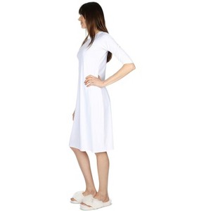 Memoi Women's Bonded Quarter Sleeve Slip Dress - 1 of 4