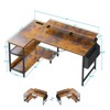 Hrinhom 47"W Reversible L Shaped Gaming Computer Desk with Monitor Stand & Storage Shelves - 3 of 4