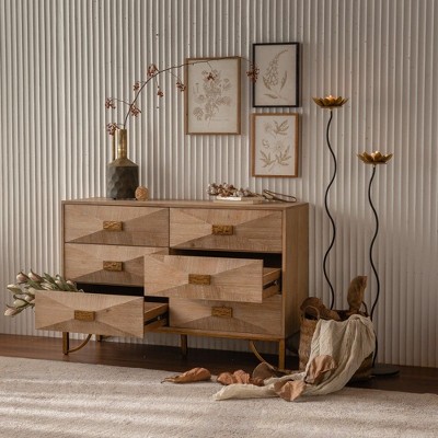 NicBex Drawers Dresser for Bedroom,MDF Dresser with Large Storage Space,Dressers for Kids Room,Living Room,Entry and Hallway,Natural