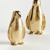 Plum & Post Penguin Pair - Gold Aluminum Sculptures - Set of 2 - 3 of 4