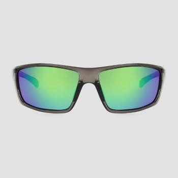 Men's Wrap Sport Sunglasses with Mirrored Polarized Lenses - All In Motion™ Gray