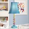 360 Lighting Bohemian Country Cottage Accent Table Lamp with Table Top Dimmer 21" High Teal Blue Stacked Glass for Bedroom Living Room Bedside Office - 2 of 4