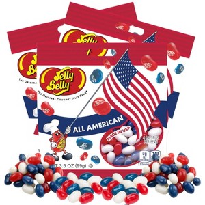 Jelly Belly All American Jelly Beans Red, White & Blue Grab & Go 3.5oz 3 Pack - 1 of 4