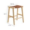 Modway Saorise Counter Stools – Set of 2 Wood Bar Height Stools with Footrest and Curved Back for Kitchen Island Seating - 3 of 4