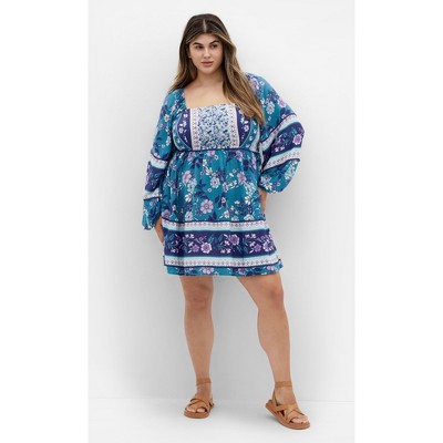 Women's Plus Size Jasmine Micro Mini Dress - teal | CITY CHIC