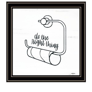 HomeRoots Empty Toilet Paper Roll Black Framed Print Wall Art - 1 of 3
