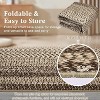 Area Rug Braided Printed Throw, Non-Slip Low Pile Accent Carpet, Foldable Soft Floor Cover for Bedroom or Living Room, Mocha - 3 of 4