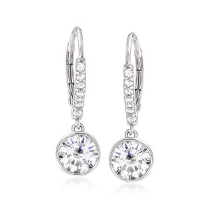 Ross-Simons 2.40 ct. t.w. Bezel-Set CZ Drop Earrings in Sterling Silver - 1 of 4