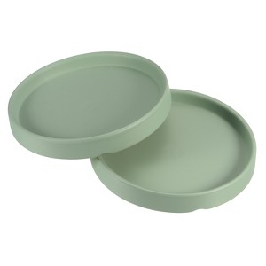 Unique Bargains Indoor Ceramic Round Plant Pot Saucers Tray 2 Pcs - 1 of 4