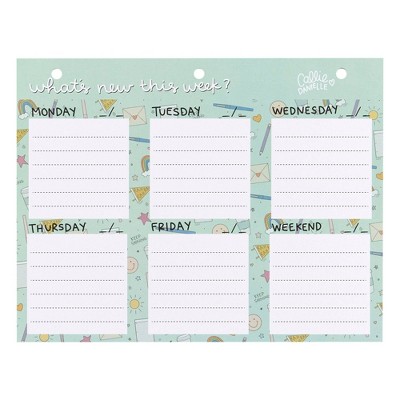 Undated School Doodle Weekly Deskpad - Callie Danielle: Multicolor Planner for Teens & Adults, 8.5x11 Inch Paper
