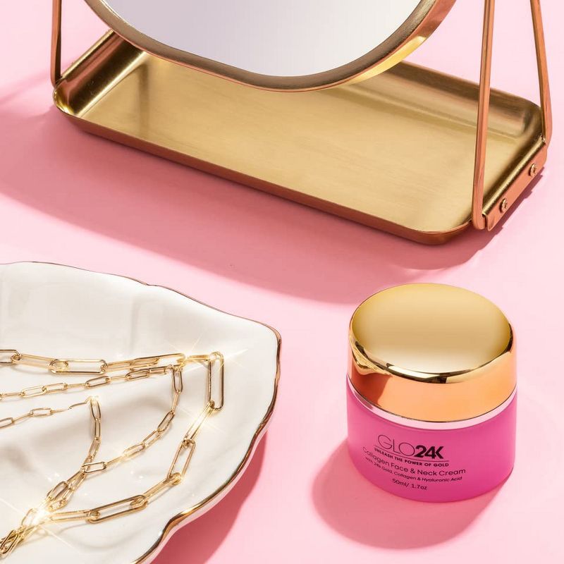 GLO24K Collagen Face & Neck Cream With 24k Gold Collagen & Hyaluronic Acid Boost Your Skin’s Collagen Levels For A Radiant Glowing Skin, 3 of 4