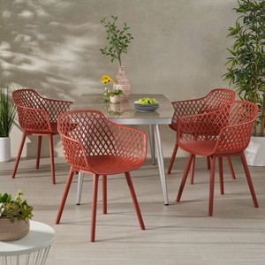 Christopher Knight Home Poppy Outdoor Modern Dining Chairs (Set of 4) - 1 of 4