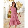 INSPIRE CHIC Women's Summer Boho Beach V Neck Sleeveless Floral Flowy Tiered Midi Dress with Pockets - 4 of 4