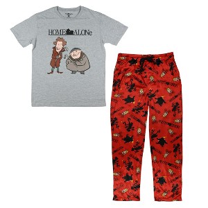 Seven Times Six Home Alone Pajamas Men's Short Sleeve Top with Pants Lounge Sleep Set Multicolored - 1 of 4