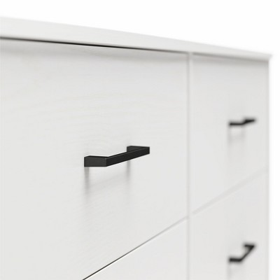 White Wide 6 Drawer Dresser with Metal Slides