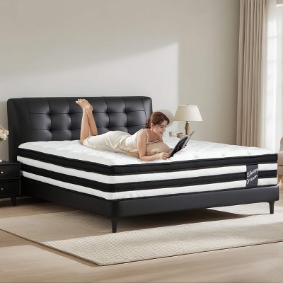 Twin Size Memory Foam & Pocket Springs, Medium Firm Hybrid Mattress with Breathable, CertiPUR-US & OEKO-TEX 100 Certified-Coolbibila