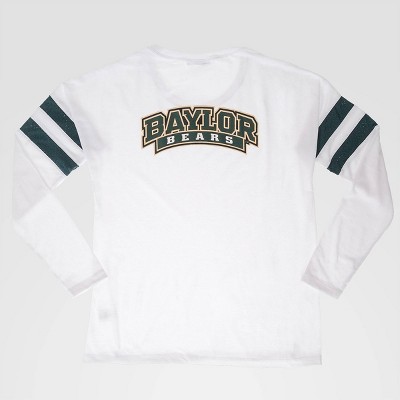 NCAA Baylor Bears Long Sleeve Relaxed Crew Activewear Pullover - White L